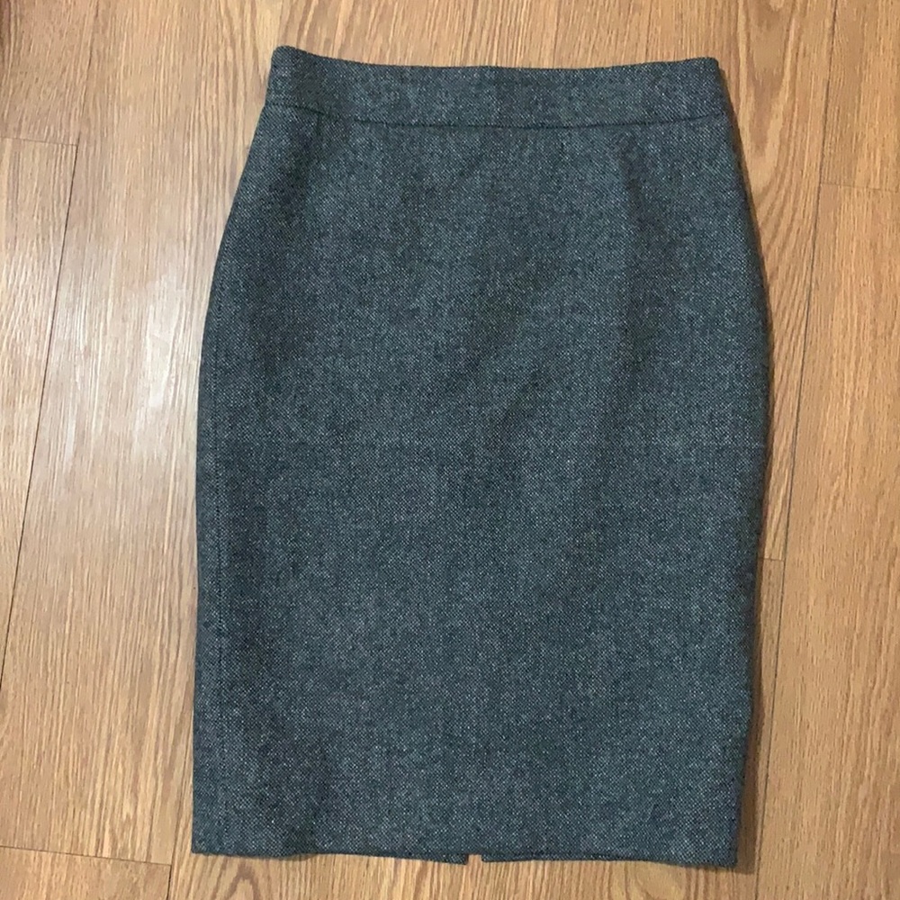 J. CrewTweed No. 2 Pencil Skirt, Wool Blend, Gray, Size 8
